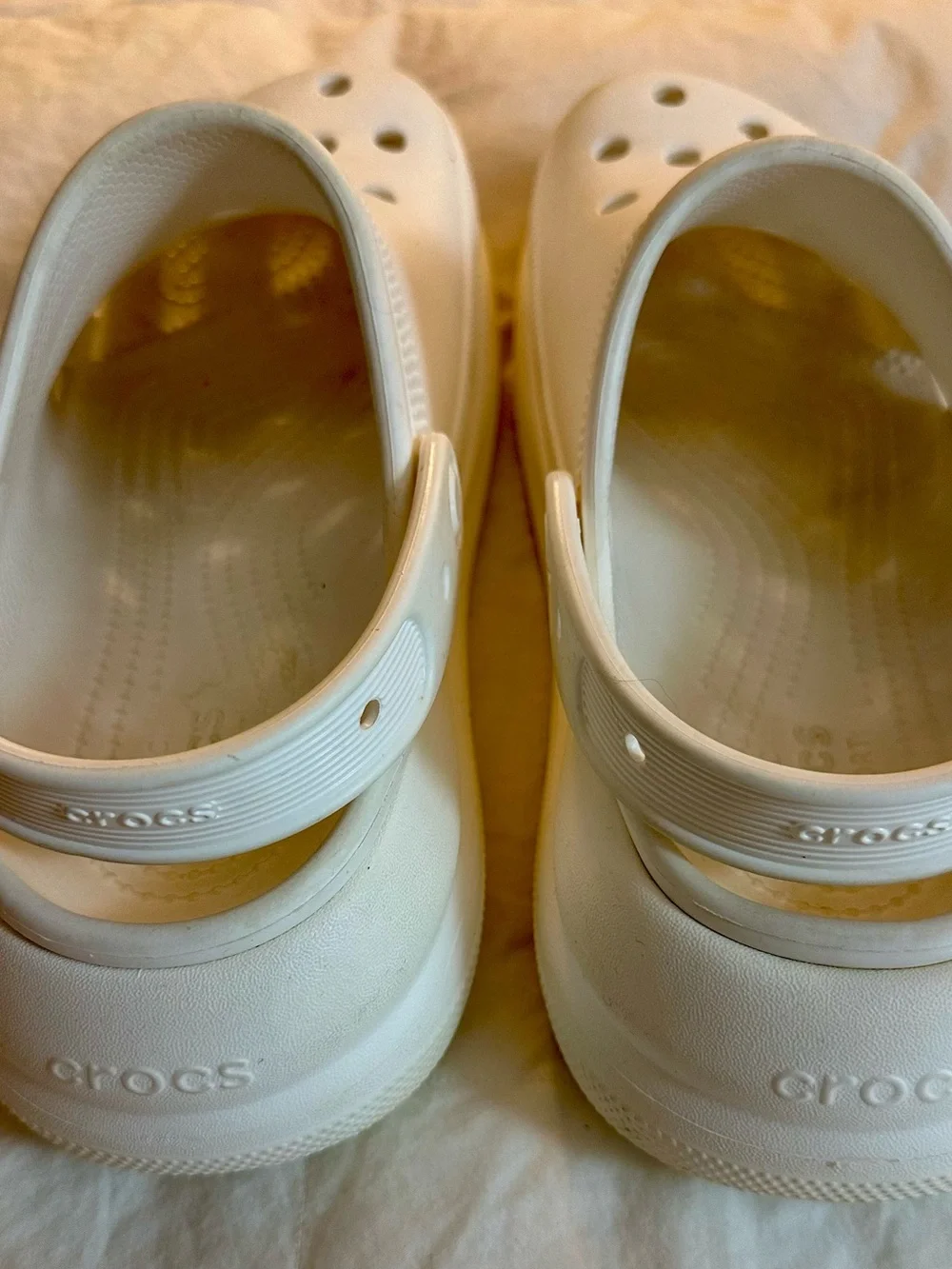 CROCS Classic Platform Clogs in White